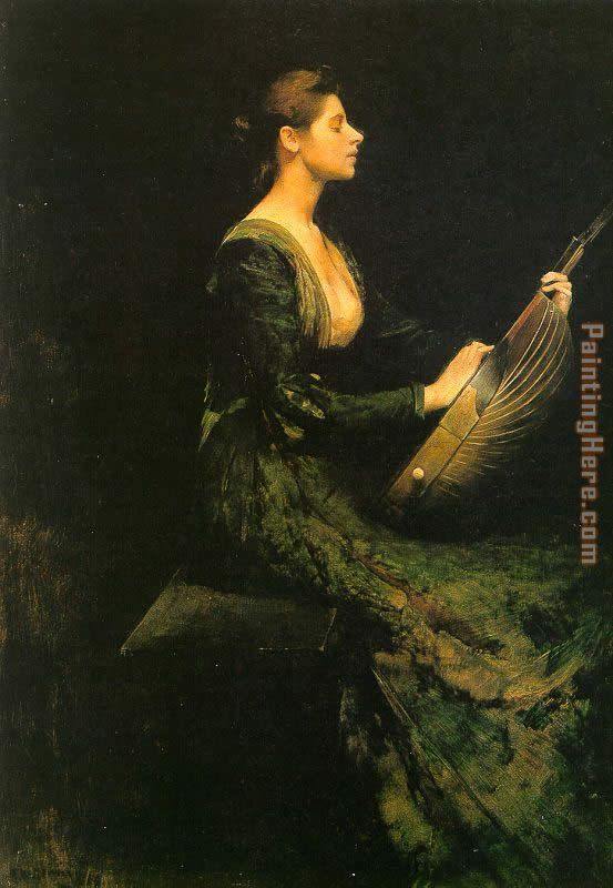 Thomas Dewing Lady with a Lute